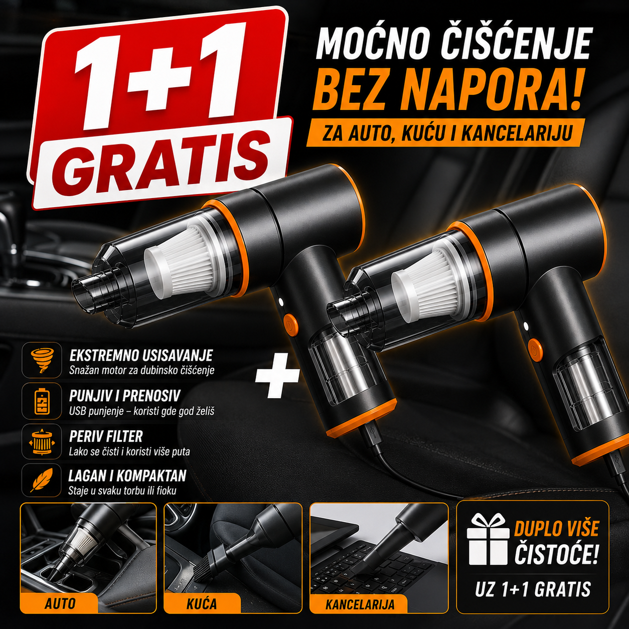 USB Mini Vakum Usisivac 1+1 Gratis!