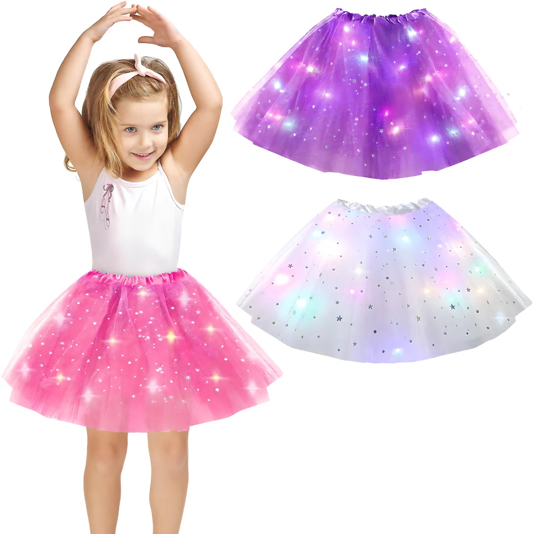 Suknjica sa LED Svetlima – Magična Svetleća Suknja za Princeze 1+1 Gratis!