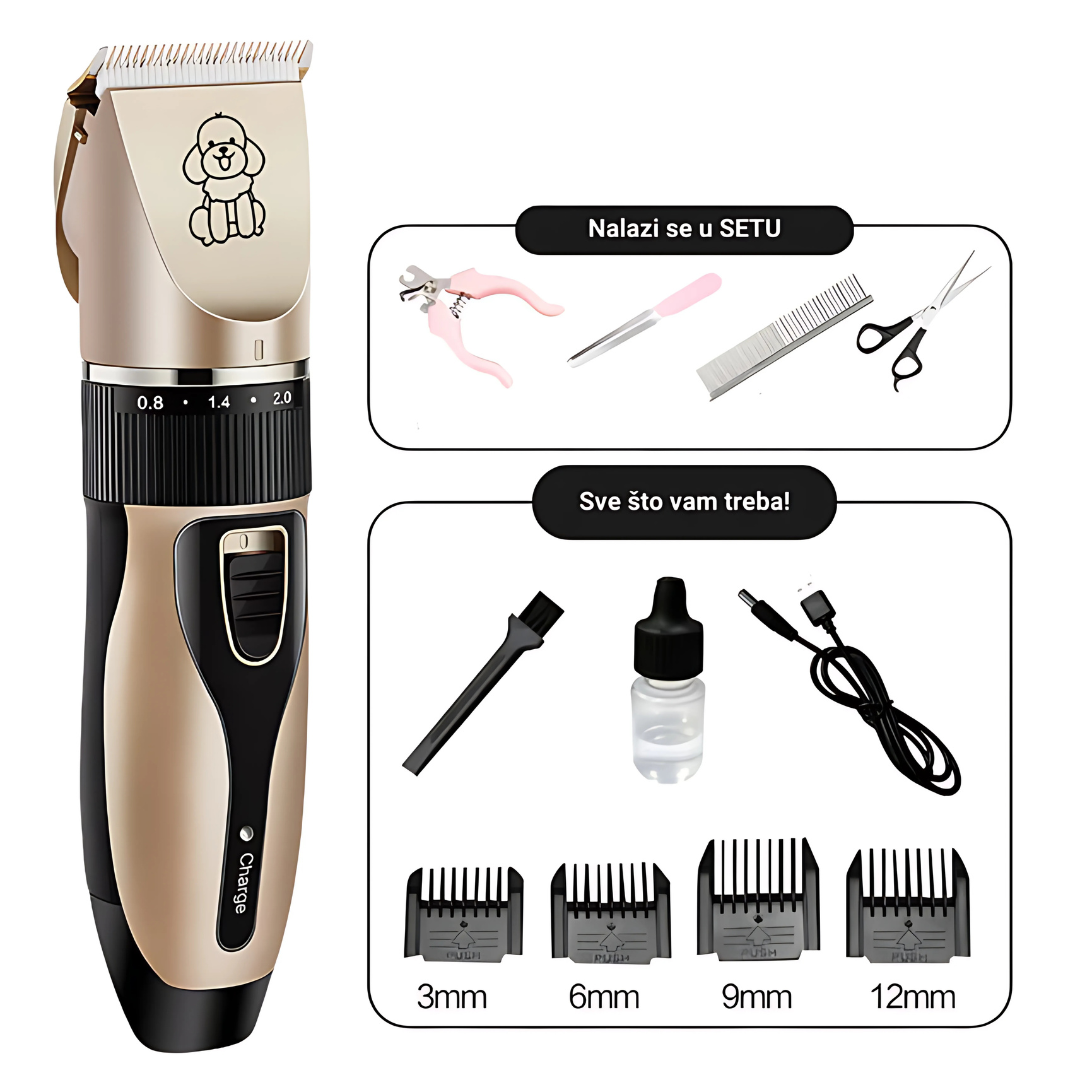 Profesionalna mašinica za šišanje ljubimaca + Dodaci GRATIS!