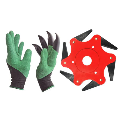 Baštovanski set: Rukavice za kopanje i glava za trimer