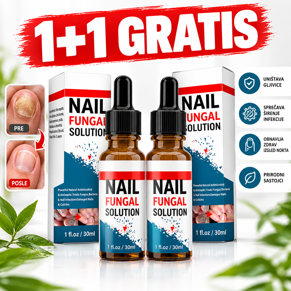 FungiX - Sprej Protiv Gljivica Na Noktima 1+1 Gratis