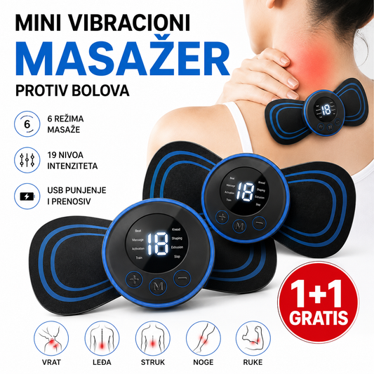 Mini Vibracioni masažer protiv bolova 1+1 Gratis!