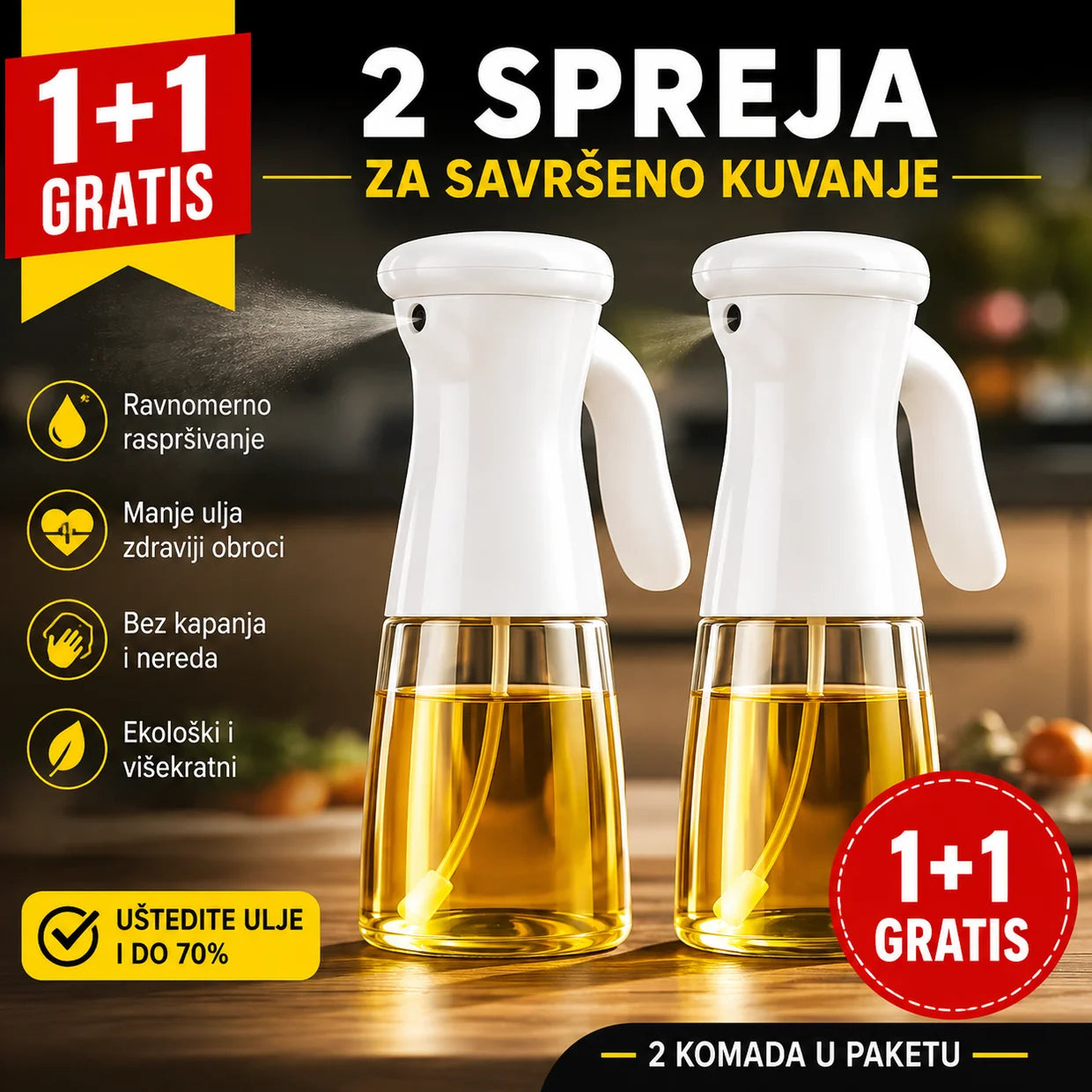 Globetrek° OilSpray 1+1 GRATIS: Raspršivač za ulje pod pritiskom
