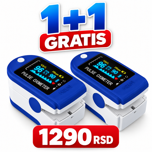 Oksimetar pulsni – merač pulsa i kiseonika u krvi 1+1 Gratis!