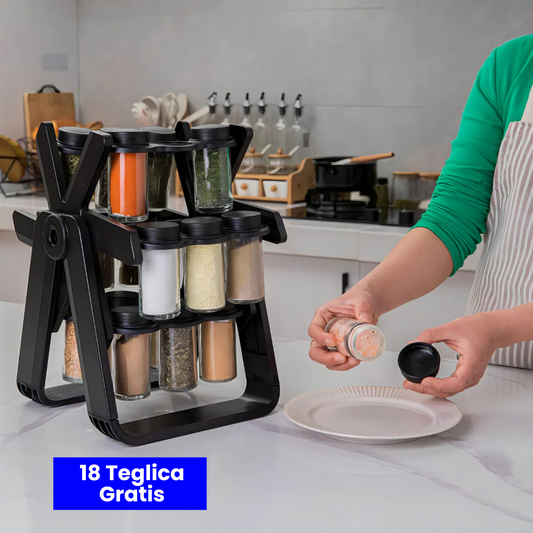 Rotirajući stalak za začine + 18 Teglica Gratis!