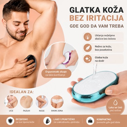 Nano Kristalni Epilator – Bezbolno Uklanjanje Dlačica i Glatka Koža 1+2 GRATIS